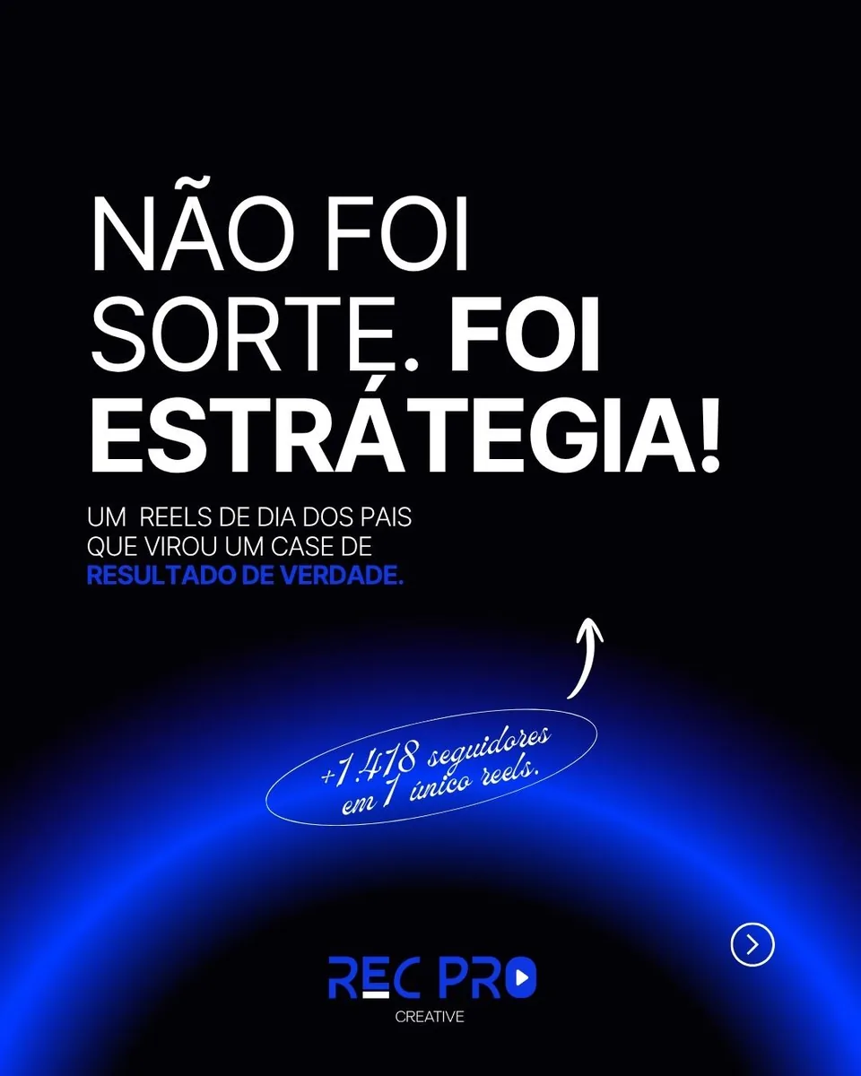 Post da Rec Pro Creative sobre resultado de reels